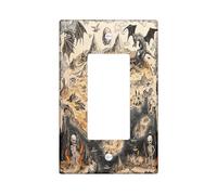 Kraken Plaque murale pour interrupteur Motif carte au trésor nautique des îles à bascule unique pour décoration de chambre à coucher et salle de bain