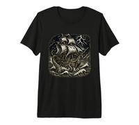 Kraken Storm Tallship Shantycore T-Shirt Haut de Gamme