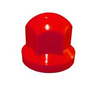 KRAM-TRUCK Lot de 100 capuchons d'écrou de roue courts en plastique pour camions et remorques Largeur de clé 32 mm Très résistant aux rayures pour MAN DAF Scania Mercedes Trucks Remorques Rouge
