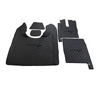 KRAM-TRUCK Tapis de Sol brodés Compatible avec DAF XF106 à partir de 2017 avec boitier Automatique et Chauffe Eau, Graphite, Cuir synthétique éponge 1 cm, Certificat d'hygiène, Housses Confortables