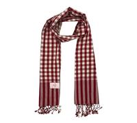 Krama Khmer foulard artisanal traditionnel du Cambodge fait main rouge et blanc