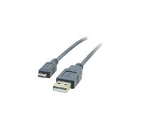 Kramer C-USB/MicroB - Câble USB - Micro-USB de type B (M) pour USB (M) - USB 2.0 - 3.06 m - gris