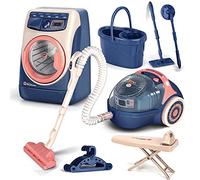 kramow Ensemble de jeu de nettoyage pour enfants, jeu de rôle avec balai, machine à laver, aspirateur, machine à repasser, jouet éducatif pour enfants de 3 ans et plus