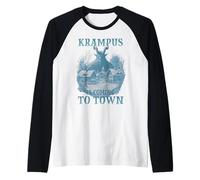 Kramperl T | Masque Krampus | Personnage légendaire Krampus Manche Raglan