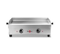 KRAMPOUZ Plancha Électrique SAMBA - Plaque de Cuisson en Inox 54 x 33 cm - 2500 Watts - 2 Zones de Cuisson - 2 Thermostats jusqu'à 300 °C - Nettoyage Facile - Fabriquée en France - Réf PFSB2AA-KR