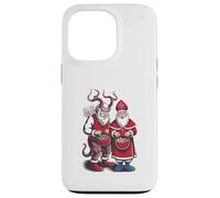 Krampus and St Nicholas Naughty Or Nice Kids Christmas Coque pour iPhone 13 Pro