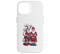 Krampus and St Nicholas Naughty Or Nice Kids Christmas Coque pour iPhone 14