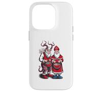 Krampus and St Nicholas Naughty Or Nice Kids Christmas Coque pour iPhone 14 Pro