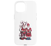 Krampus and St Nicholas Naughty Or Nice Kids Christmas Coque pour iPhone 15