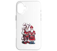 Krampus and St Nicholas Naughty Or Nice Kids Christmas Coque pour iPhone 16 Plus