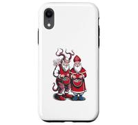 Krampus and St Nicholas Naughty Or Nice Kids Christmas Coque pour iPhone XR