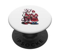 Krampus and St Nicholas Naughty Or Nice Kids Christmas PopSockets PopGrip Adhésif