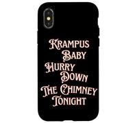 Krampus Baby Hurry Down The Chimney Tonight Dark Humour Noël Coque pour iPhone X/XS