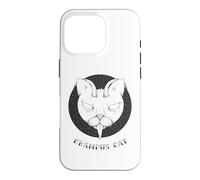 Krampus Cat Horror Xmas Illustration Horned Cat w Tongue Coque pour iPhone 16 Pro