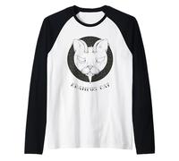 Krampus Cat Horror Xmas Illustration Horned Cat w Tongue Manche Raglan