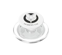 Krampus Cat Horror Xmas Illustration Horned Cat w Tongue PopSockets PopGrip pour MagSafe