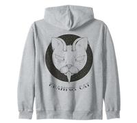 Krampus Cat Horror Xmas Illustration Horned Cat w Tongue Sweat à Capuche