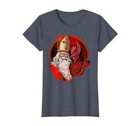 Krampus et Saint Nicolas T-Shirt, Femme, Bleu Chiné, XS