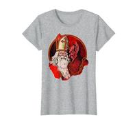 Krampus et Saint Nicolas T-Shirt, Femme, Gris Chiné, XS