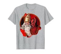 Krampus et Saint Nicolas T-Shirt, Homme, Gris Chiné, S