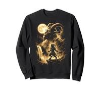 Krampus Hurlant à la Lune Meme Noël 2026 Sweatshirt