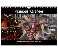 Krampus Kalender 2026 (Wandkalender 2026 DIN A4 quer), CALVENDO Monatskalender: Krampus beobachtet dich das ganze Jahr