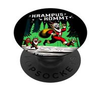 Krampus Kommt Retro Scary Christmas Night Merry Krampusnacht PopSockets PopGrip Adhésif