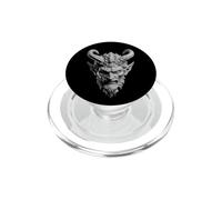 Krampus Tête de Diable satanique sculptée à Cornes Sombres PopSockets PopGrip pour MagSafe