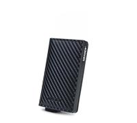 KRASEN - Portefeuille et porte-cartes avec système anti-clonage, boîte en aluminium assemblée à la main, résistante à l'eau, design italien compact, Noir