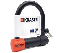 KRASER KR120S Antivol Moto en U Bloque Roue Robuste, Homologué SRA, Haute Sécurité Testée, Anse 120x125mm ø18mm Double Verrouillage, Serrure Anti-crochetage, Cadenas en U pour Scooter, Velo Electrique