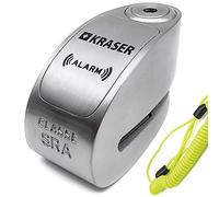 KRASER KR14S Bloque Disque Moto avec Alarme ON/Off 120dB Optionnelle, Homologué SRA, Double Verrouillage ø14mm, Serrure Haute Sécurité Anti-Crochetage, Antivol Bloc Disque Roue pour Moto Scooter
