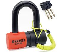 KRASER KR50 Antivol Moto Homologué SRA | Robuste Bloque Disque Mini U ø18 (autres 16) | Plus Compact 45x65 Facile à Ranger | Double Verrouillage Cémenté, Résistance au Vol 10/10, Recommandé Assurances