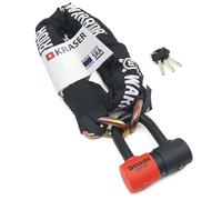 KRASER KR50100 Chaine Haute Sécurité Antivol Moto + Bloque Disque Mini U ø13.5, 100cm Homologué Classe SRA, Robuste, Testé Completement Antivol Polyvalent pour Moto, Scooter, Vélo Ancrage Parking