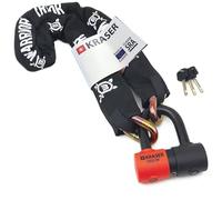 KRASER KR50120 Chaine Haute Sécurité Antivol Moto + Bloque Disque Mini U ø13.5, 120cm Homologué Classe SRA, Robuste, Testé Completement Antivol Polyvalent pour Moto, Scooter, Vélo Ancrage Parking