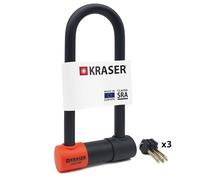 KRASER KR85M Antivol Moto SRA U Robuste, Homologué, Haute Sécurité Testée, Arceau 85x250mm ø18mm Double Verrouillage, Serrure Anti-crochetage, Anti vol Cadenas en U pour Scooter, Velo Electrique