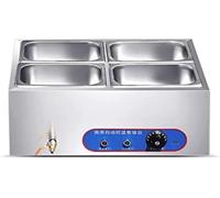 Krass Serveur De Buffet Compact Et Plateau Chauffant 1.5kw Chauffage Rapide Thermostat Réglable Couvercles Inclus Chauffe-Aliments Thermostat Réglable Acier Inoxydable Trois Casseroles, A4