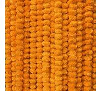 Krati Exports Lot de 10 guirlandes de calendula de 15 m Décoration de cheminée de mariage indien américain guirlande de mariage décoration de Diwali fleurs de printemps (jaune doré (orange clair))