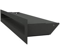 KRATKI AIR Grille de Ventilation 6x40 cm - Grille d'air Chaud Noir, Grille d'extraction pour Ventilation de cheminée résistante à la Chaleur et Surchauffe - Sortie d’Air Chaud à 45°