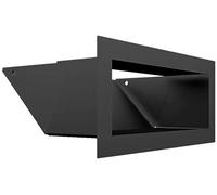 Grille de ventilation KRATKI AIR | Grille d'air chaud 9 x 20 cm | Noir | Grille d'extraction pour ventilation de cheminée | Prise d'air à un angle de 45 degrés | résistant à la surchauffe