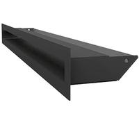 Grille de Ventilation KRATKI AIR | Grille d'air Chaud 6 x 60 cm | Noir | Grille d'extraction pour Ventilation de cheminée | Prise d'air à Un Angle de 45 degrés | résistant à la surchauffe