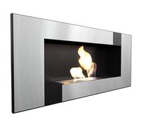 KRATKI Cheminée bio DELTA2 | 400 x 900 cm | Conteneur de 0,5 L | Qube | sans vitrage | Cheminée éthanol murale | Idéal pour la maison, le salon ou la chambre | Testé TÜV - Rhénanie