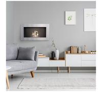 Cheminée Murale décorative KRATKI biocheminée Golf Noir fermé 374mm x 648mm TÜV - Testé en Rhénanie