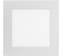Kratki Grille d'aération en acier inoxydable revêtu par pulvérisation - Légèrement décorative - Motif moderne - 15,2 x 15,2 x 4,5 cm - Blanc