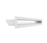 Kratki Grille de ventilation Air | Grille d'air chaud 6 x 40 cm | Blanc | Échappement pour cheminées | Entrée d'air à angle de 45 degrés