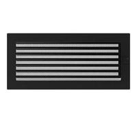 Kratki Grille de Ventilation Grille de cheminée 17cm x 37cm Noir avec Stores