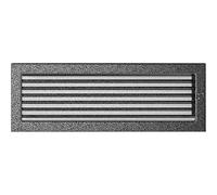 KRATKI Grille de Ventilation Grille de cheminée 17cm x 49cm Noir-Argent avec Stores
