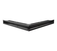 KRATKI Grille de ventilation Luft pour cheminées Grille d'angle avec une entrée d'air couverte 45 degrés en acier thermolaqué 56x56,6x9cm Noir Slim