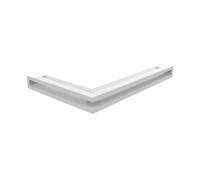 KRATKI Grille de ventilation Luft pour cheminées grille d'angle droit avec entrée d'air couverte 45 degrés acier thermolaqué 40x60x6cm Blanc