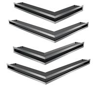 KRATKI Grille de ventilation Luft pour cheminées grille d'angle droit avec prise d'air couverte 45 degrés acier thermolaqué 40x80x9cm Sable