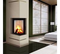 KRATKI Grille de Ventilation Luft pour cheminées Grille d'angle Droit avec Prise d'air Couverte 45 degrés en Acier thermolaqué 54,7x76,6x9cm Blanc Slim